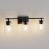 DORESshop 24 in. 3-Light Black Vanity Light withCone Glass Shades for Bathroom, Mirror, Hallway - 2 of 4