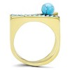 Slickblue Women's Stainless Steel Ring with Turquoise Synthetic Stone, IP Gold Plating, Size 5-10 - 3 of 4