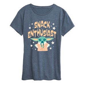 Women's - Star Wars - The Mandalorian Snack Enthusiast Grogu Short Sleeve Graphic T-Shirt - 1 of 4
