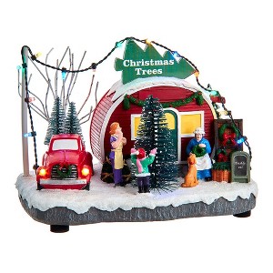 Kurt Adler 4.7-Inch Battery Operated Lighted "Christmas Trees" Village Shop - 1 of 3