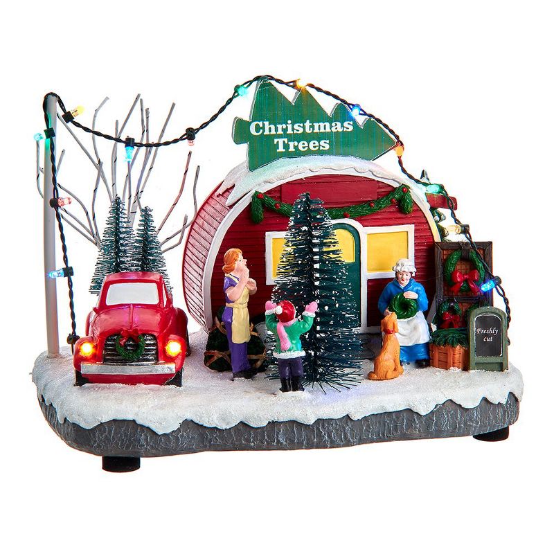 Kurt Adler 4.7-Inch Battery Operated Lighted "Christmas Trees" Village Shop, 1 of 4