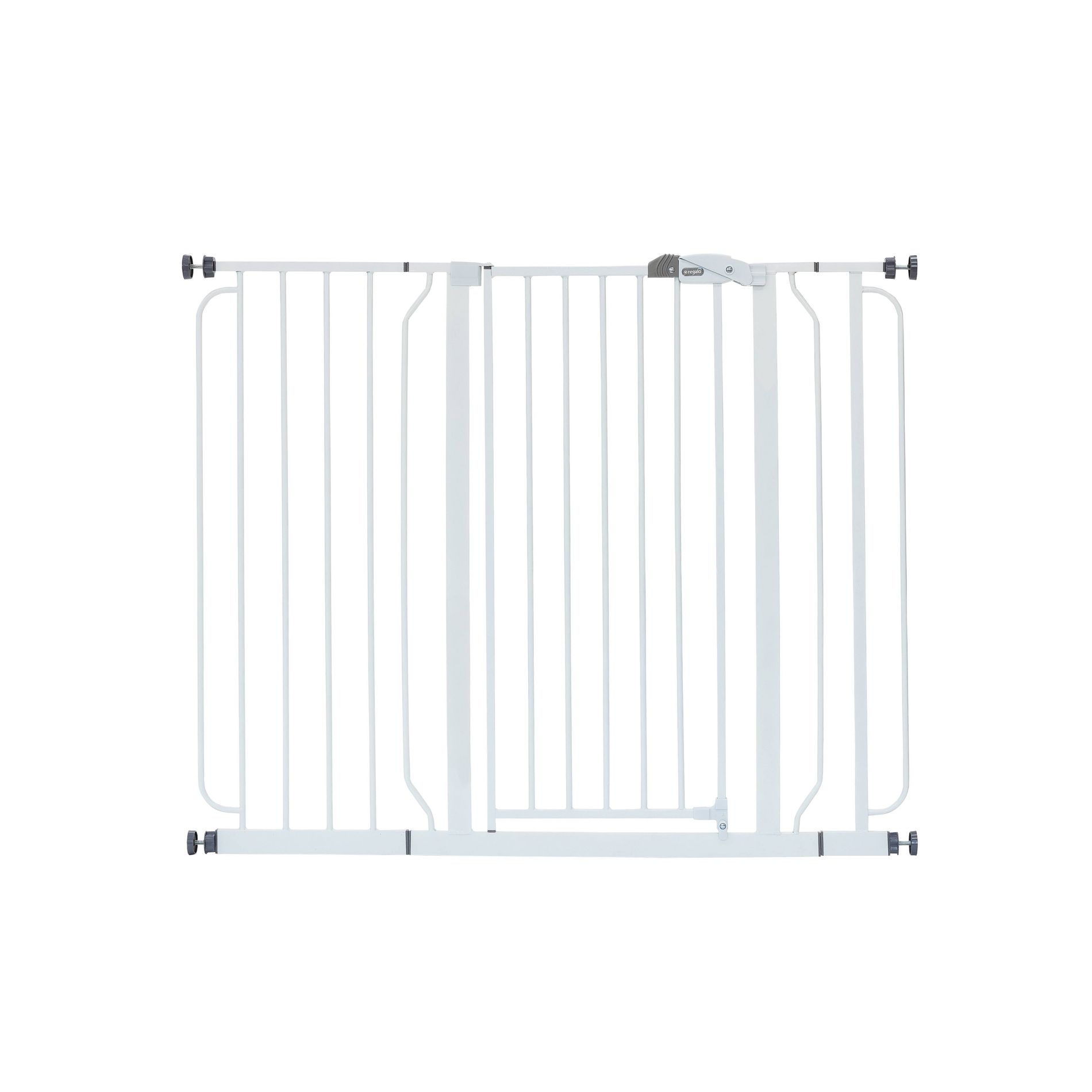 Regalo Extra Tall Wide Span Metal Walk Through Baby Gate: Pressure-Mounted, Hardware-Included, Black Finish, 37 Inch Height