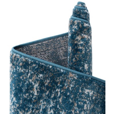 Sofia Blue Abstract Rectangular Indoor Rug - Easy Care & Stain-resistant