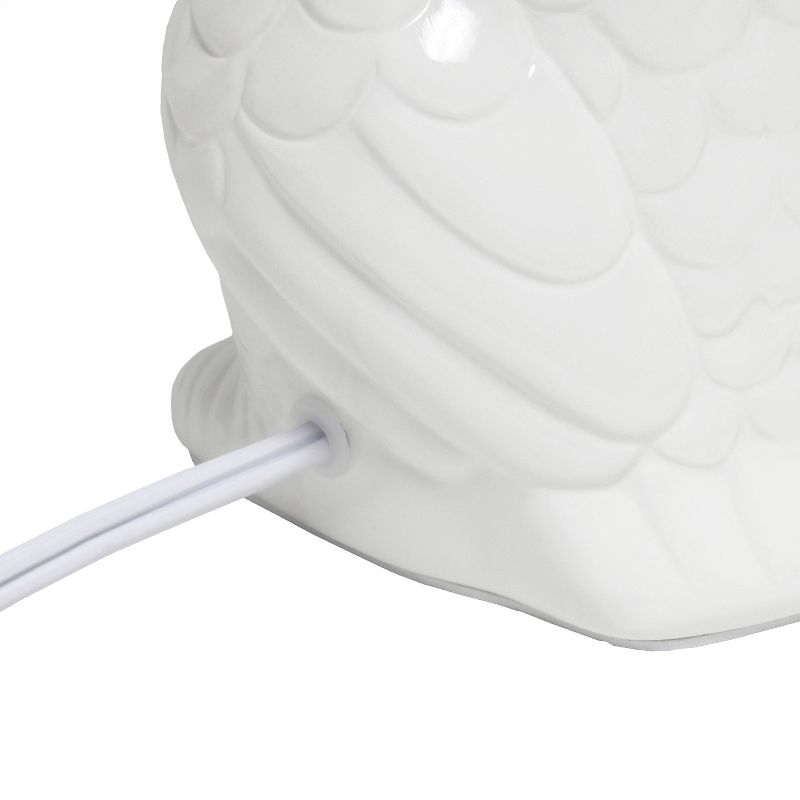 12.8" Contemporary Ceramic Owl Bedside Table Lamp with Matching Fabric Shade - Simple Design, 4 of 12