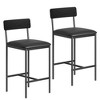 Bar Stools Set of 2, Upholstered Bar Chairs with Back, 25.5 Inches Kitchen Bar Stools with Footrest, Thick Cushion - 3 of 4
