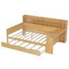 TIRAMISUBEST 91.3in Twin/ Full Daybed with Guardrails Kids Bed Trundle Desk Storage Shelves Wood Platform Bed Multifunctional Bedroom - 3 of 4