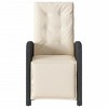 vidaXL Reclining Patio Chair with Footrest Black Poly Rattan - 4 of 4