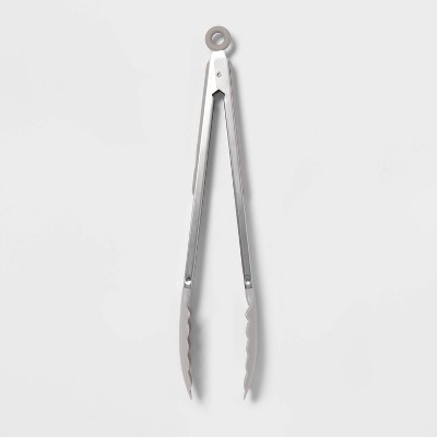 Food Tongs 9, Stainless Steel Arms & Scalloped Tips