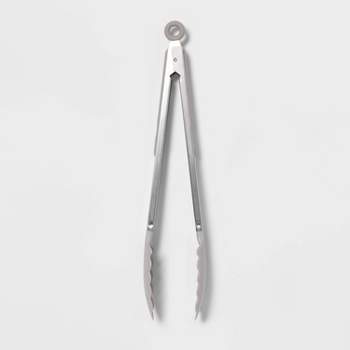 Mastrad Stainless Steel Quick Tongs, 12-Inch, Grey