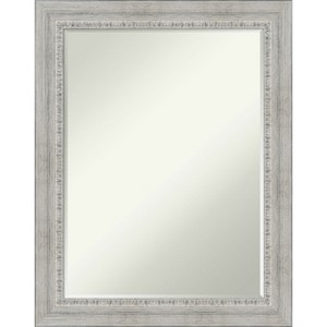 Amanti Art Rustic White Wash Petite Bevel Wood Bathroom Wall Mirror 28.5 x 22.5 in. - 1 of 4