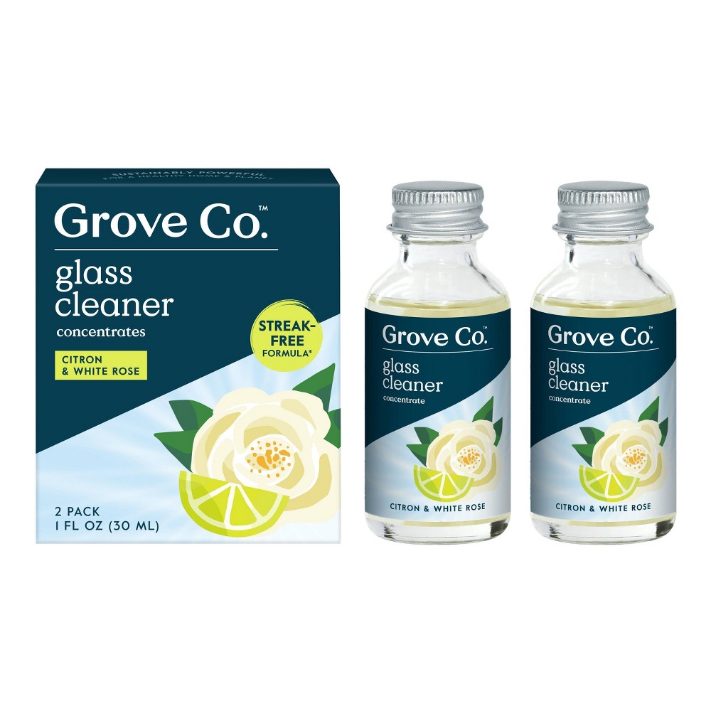 Grove Co. Glass Cleaner Concentrates - Citron & White Rose - 2pk