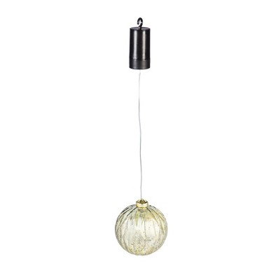 Evergreen 5" Shatterproof Outdoor Safe Battery Operated LED Ball Ornament, Gold