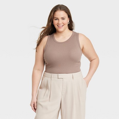 Women's Plus Size Terry Tank Top - A New Day™ Yellow 4x : Target