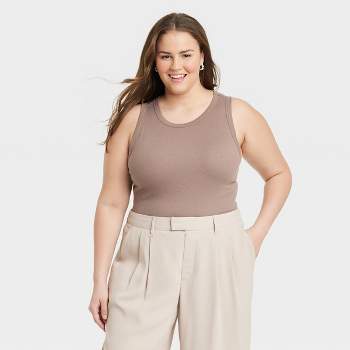 Women's Slim Fit Tank Top - A New Day™ Brown M : Target
