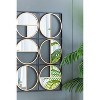 PAGED Wall Mirror Bathroom Mirror Stylish Vanity Mirror with 3 Convex Mirrors, Gold Rectangular Frame for Bathroom - 2 of 4