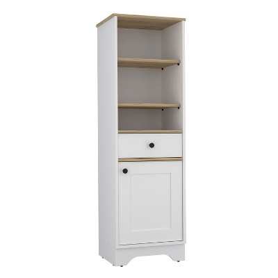 NicBex 55.7 Inch Tall Bathroom Storage Cabinet,Slim Storage Cabinet with Open Shelves and 1 Drawer