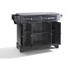 HomeStock  Lafayette Granite Top Rolling Kitchen Island Storage Cart, Microwave Stand, Spice Rack, Black - 2 of 4