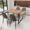 NicBex Dining Table Set for 4 Modern Dining Table with Wooden Tabletop, Geometric Legs and 4 Suede Chairs for Kitchen - 3 of 4