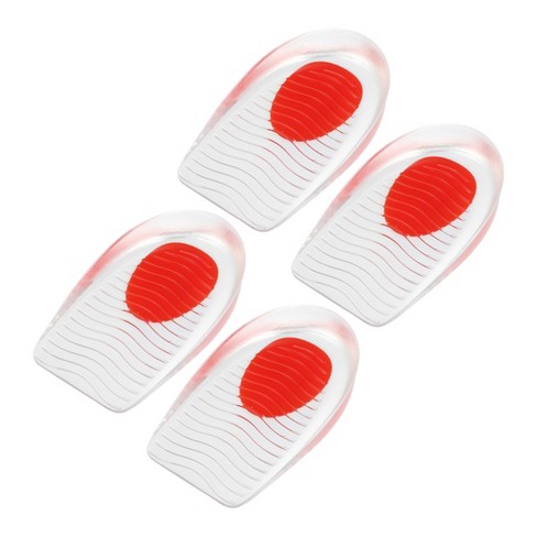 Unique Bargains Silicone Heel Support Cup Pads Orthotic Insole Plantar Care  Heel Pads Ripple Pattern Size 33-39 Red 4 Pcs : Target