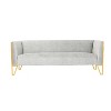 Manhattan Comfort 2pc Vector Sofa and Armchair Set Gray: Velvet Upholstery, Metal & Wood Frame, No Assembly Required - 4 of 4