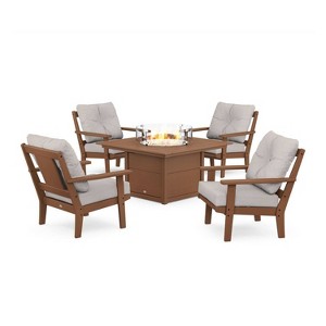 POLYWOOD 6pc Prairie Deep Seating Outdoor Patio Firepit Furniture Set - 1 of 1