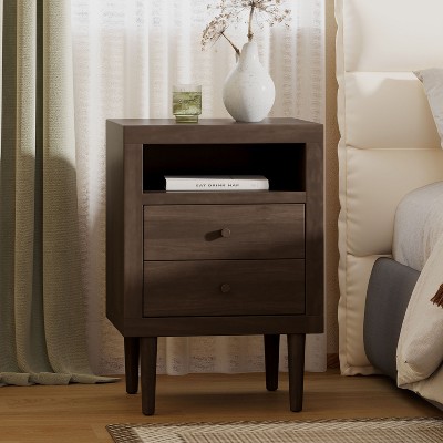 Industrial Wooden 2-Drawer closet Chest Storage Cabinet bedroom living Room-Christopher Knight Home