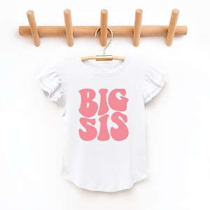The Juniper Shop Big Sis Wavy Toddler Flutter Sleeve Tee - 1 of 2