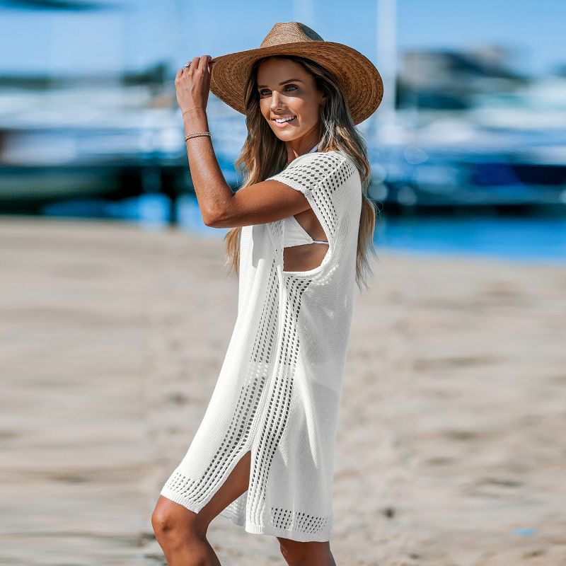 Women's White Cut-Out Knit Cover-Up Dress - Cupshe, 2 of 7