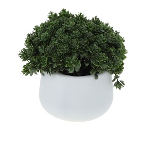 Unique Bargains Artificial Plants Fake Plants Plastic Green 3.86"x3.86"x9.84" 1 Pc - 1 of 4