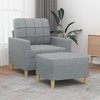vidaXL Modern Light Gray Sofa Chair and Footstool Set - Comfortable Padded Seat - Durable Fabric Upholstery - Metal and Plywood Frame - 2 of 4