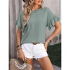 Womens Summer Tops Crewneck Ruffle Short Sleeve Tee Shirts Casual Babydoll Blouses - 3 of 4
