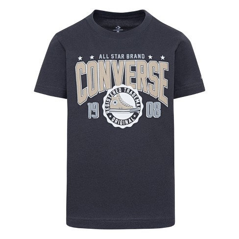 Converse Boys Short Sleeve Graphic T Shirt Charcoal Gray L