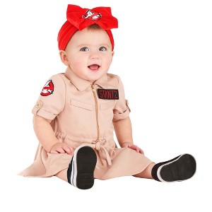 HalloweenCostumes.com 3-6 Months Girl Ghostbusters Girls Infant Dress Costume., Black/Red/Brown - 1 of 4