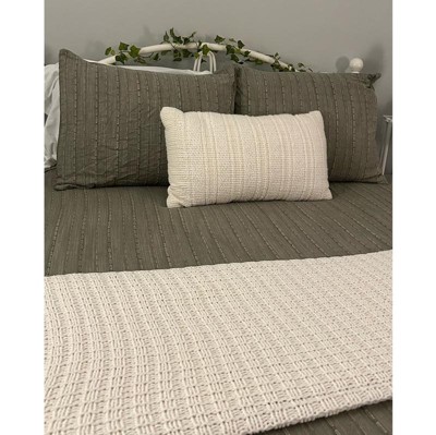 16x42 Washed Loop Stripe Lumbar Bed Pillow Gray - Hearth & Hand™ With  Magnolia : Target