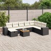 vidaXL 9 Piece Patio Sofa Set with Cushions Black and Cream Poly Rattan - Without Storage - 2 of 4