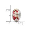Black Bow Jewelry Red Floral Glass Sterling Silver Bead Charm - 4 of 4