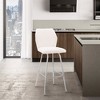 Tandy 30" Bar Stool in Faux Leather with Brushed Stainless Steel Base, Sleek and Simplistic Design - 2 of 4