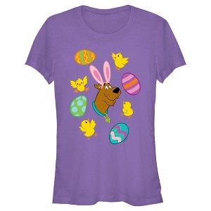 Juniors Womens Scooby Doo Bunny Ears Scooby T-Shirt - 1 of 4