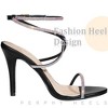 BLISSFUL STEP Women's Rhinestones Open Toe Stiletto Heel Heeled Sandals - 4 of 4