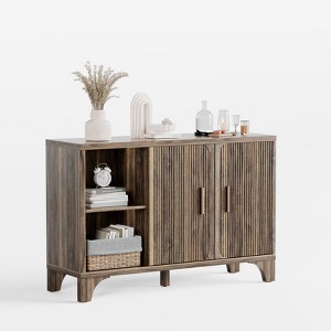 SKONYON Modern Kitchen Cabinet Pantry Cabinet with Adjustable Shelves, Raised Base, Double Doors and Multi-Purpose Storage for Home - 1 of 4
