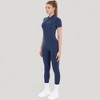 Anna-Kaci Active Women's Short Sleeve High Neck Open Back Zip-Up Jumpsuit with Fitted Silhouette and Scrunch Back Detail - 2 of 4
