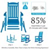 Yardgrace HDPE Outdoor Rocking Chair, Widened Seat Patio Rocking Chair, Oversized All Weather Patio Rocker - 2 of 4