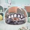 Munora Bear Paw Shape Pet Bed - Plush Long Fur, Tie-Dye Colors - Resilient Padding for Small/Medium Dogs & Indoor Cats (XS/S/M/L) - 4 of 4