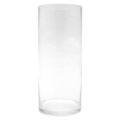 Diamond Star Glass Cylinder Vase Clear (12"x5")
