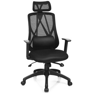 Mesh Office Desk Chair Recliner Adjustable Mid Back Chair with Lumbar Support - 1 of 4