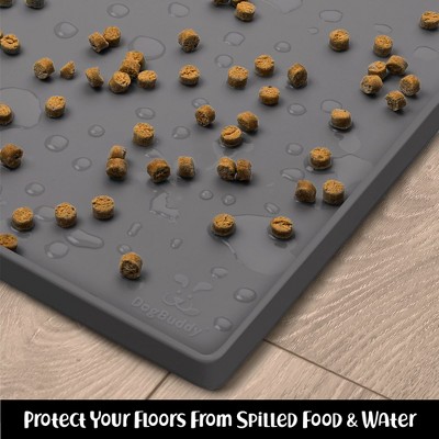 DogBuddy Large Gray Silicone Waterproof Dog Food Mat