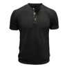 Mens Waffle Henley T-Shirts Slim Fit Short Sleeve Textured T Shirts Waffe Knit T Shirts Basic Summer Tops Front Button T-Shirt - 2 of 4