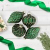 Northlight 4ct Green with Gold Glitter Onion and Finial Glass Christmas Ornaments 4.75" - 2 of 4