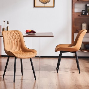 YOUNIKE Modern Kitchen & Dining Room Chairs Set of 2 Leather Upholstered Chair for Dining Table Side Vanity Chair 19.29"Wx24.02"Dx31.89"H - 1 of 4