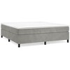 vidaXL Box Spring Bed Frame, King Size, Light Gray Velvet Upholstery - 3 of 4